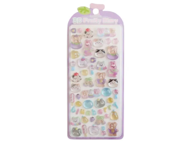 La Petite Epicerie Fruity Diary 3D stickers mauve vel