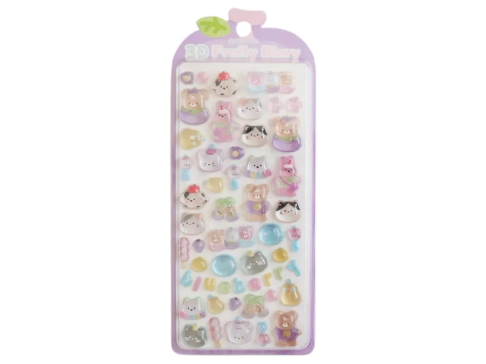La Petite Epicerie Fruity Diary 3D stickers mauve vel
