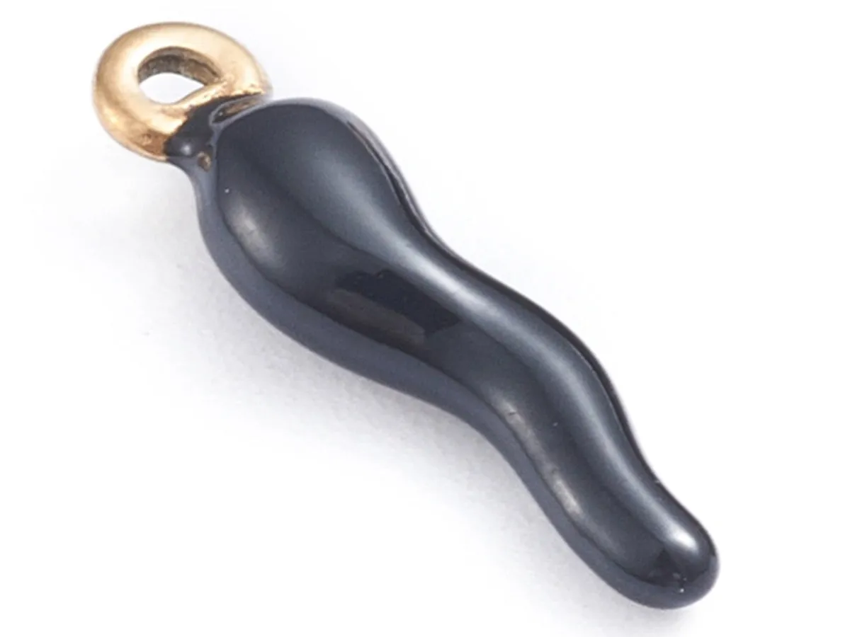 La Petite Epicerie Corne Italienne bedel zwart emaille goud RVS