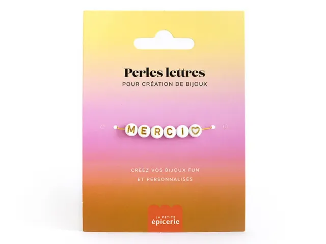 La Petite Epicerie Merci letterkralen wit met goud