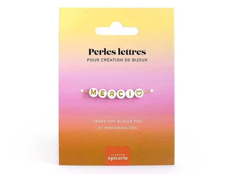 La Petite Epicerie Merci letterkralen wit met goud