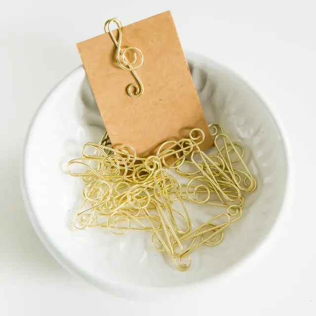 Jessy at Sea Clef Note paperclips 20 stuks goud