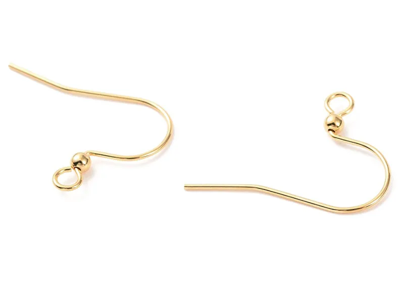 La Petite Epicerie oorbelhaken met parel goud 17 x 22 mm verguld