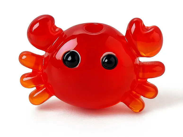 La Petite Epicerie krab bedel rood glas 22 mm per stuk