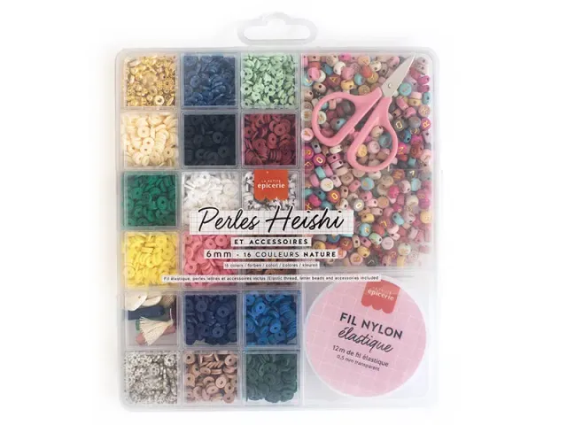 La Petite Epicerie Heishi kralenbox Nature 16 kleuren maxi set