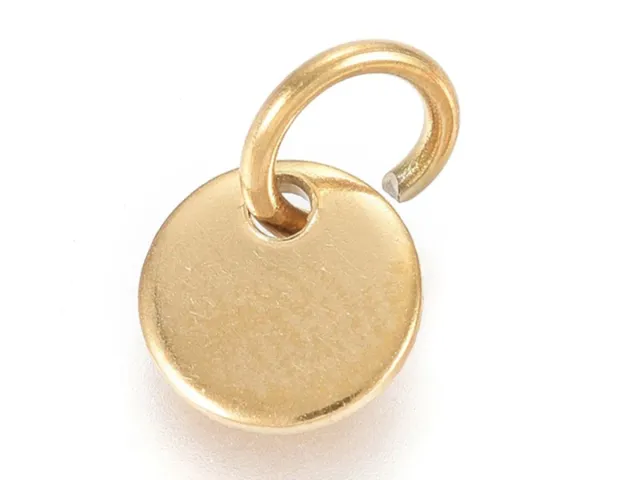 La Petite Epicerie graveerbedel rond goud 6 mm per stuk
