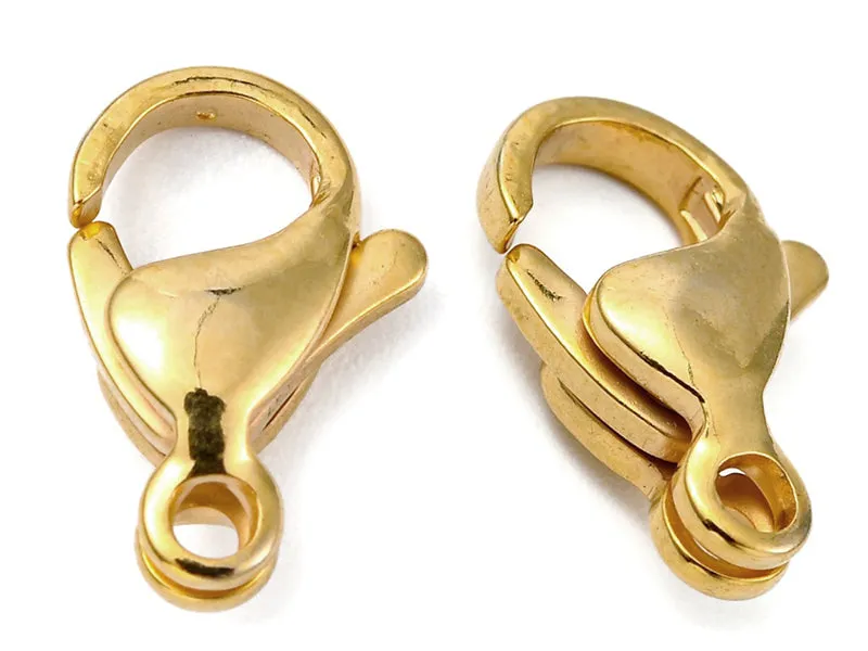 La Petite Epicerie Mousqueton slotjes verguld 13 mm 10 stuks
