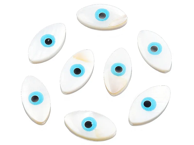 La Petite Epicerie oog zoetwaterparel 15x8mm lichtblauw