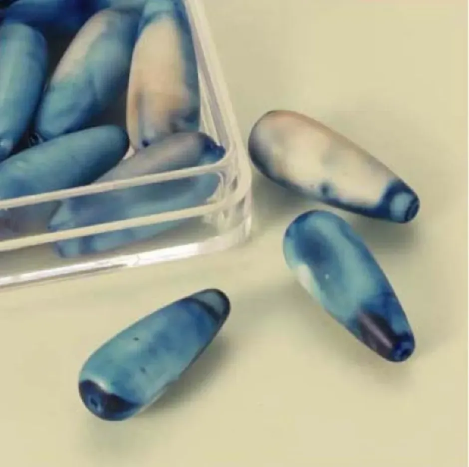 LTC-Leiden Waterdruppel kralen 20x6 mm blauw 16 stuks