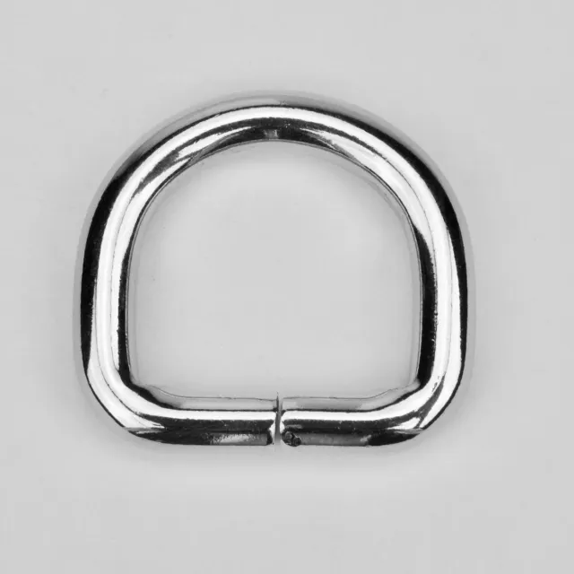 Leather House Silver 15 mm D-ring zilver per stuk