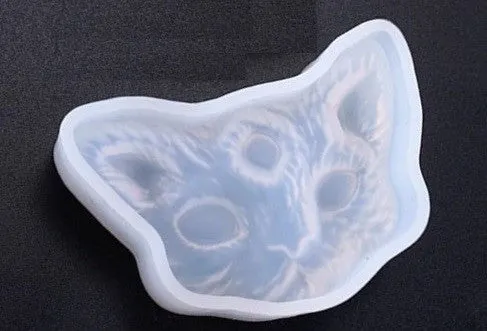 Bijounique 58 Kattenkopje mal siliconen 6,3 cm gedetailleerd