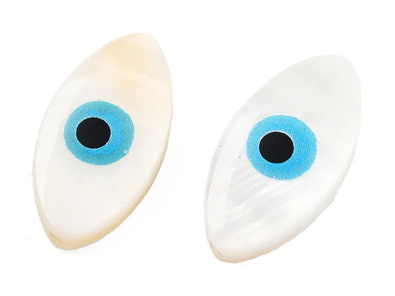 La Petite Epicerie oog zoetwaterparel 15x8mm lichtblauw