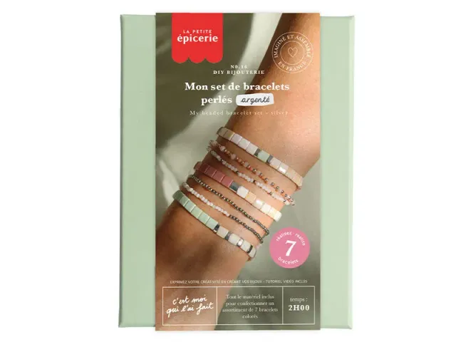 La Petite Epicerie Mon Set de Bracelets Perlés armbandenset zilver