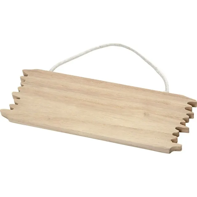 Bijounique schild met koord houten naamschild 16cm per stuk