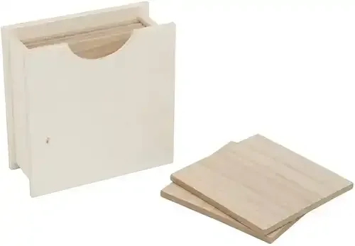 Astrid Brouwers Onderzetters hout vierkant set van 6