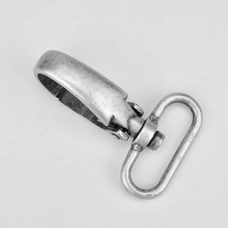 Leather House Musketonhaak Oud Zilver 32 mm per stuk