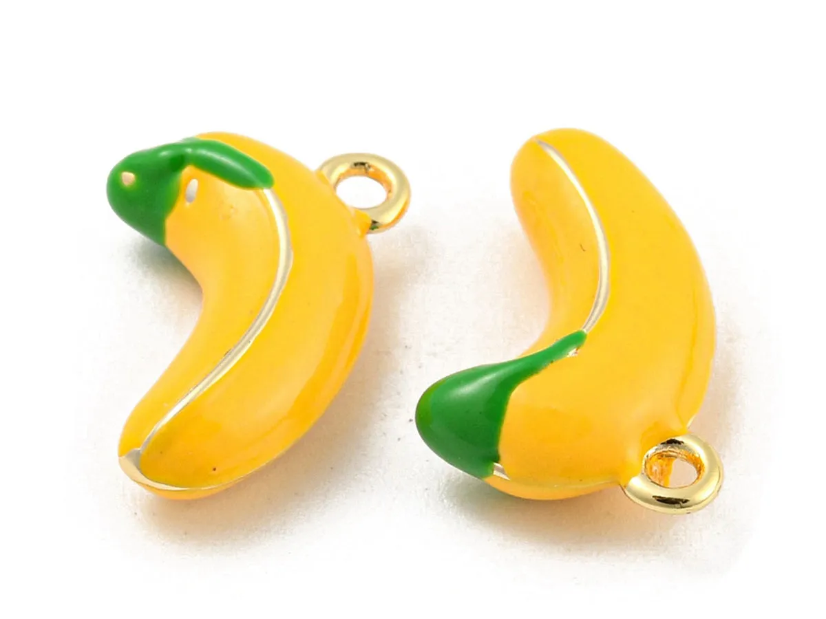 La Petite Epicerie banaan bedel goud emaille per stuk
