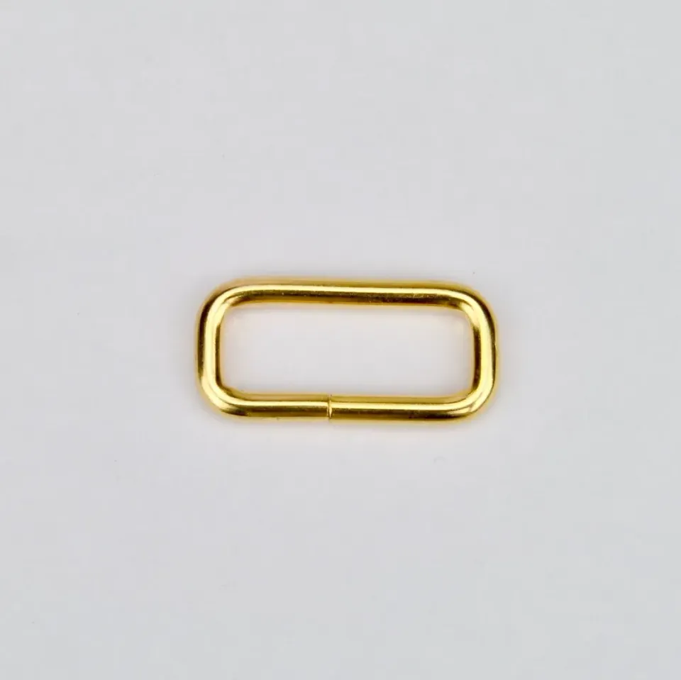 Leather House Rechthoekige Ring Gold 25 mm tasring