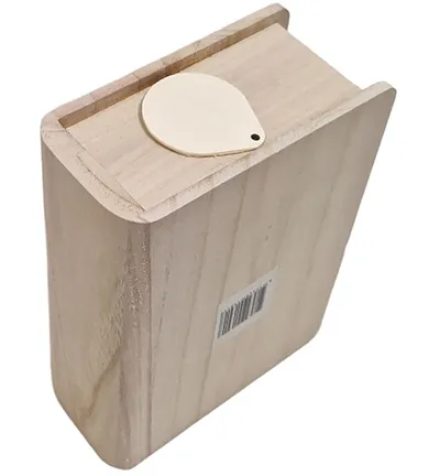 Astrid Brouwers spaarpot boekvorm houten 14,8 cm