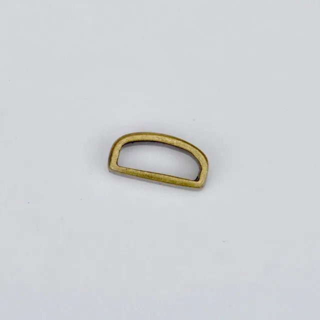 Leather House Rechthoekige passant 15 mm oud goud messing