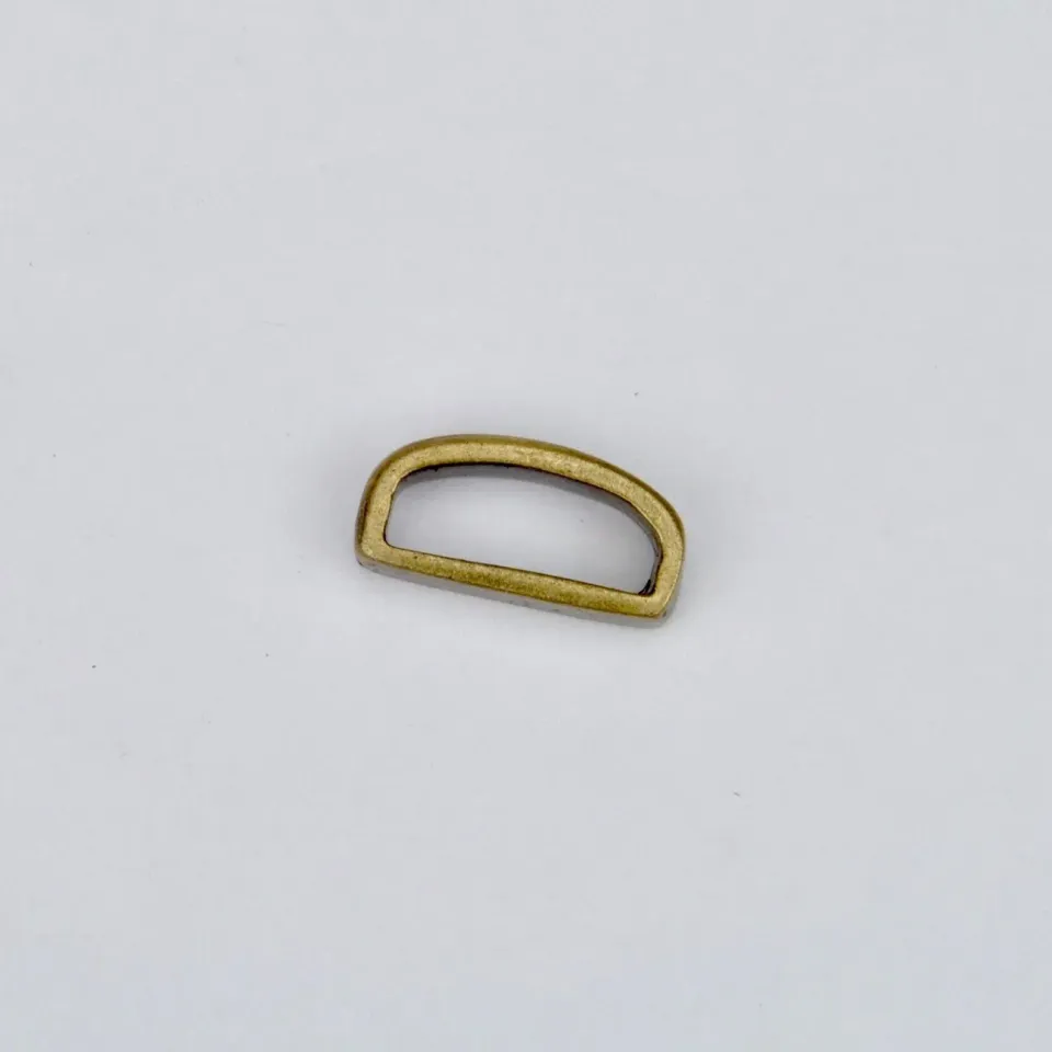 Leather House Rechthoekige passant 15 mm oud goud messing