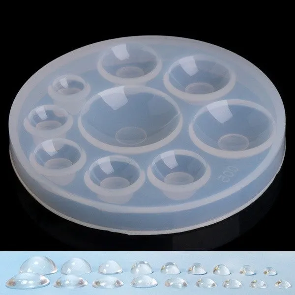 Bijounique 55A Cabochons rond siliconen mal 9 maten