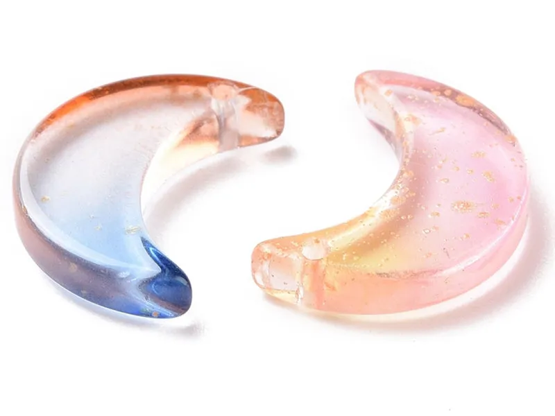La Petite Epicerie maan glaskralen 16x11mm 20 stuks