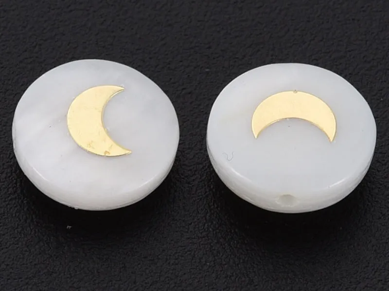 La Petite Epicerie Lune kraal schelp goud 8 mm natuur