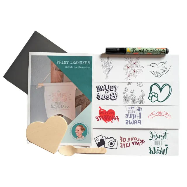 Astrid Brouwers fotoblok hart DIY pakket met transfermarker