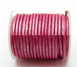 Bijounique Leerveter metallic rond 2 mm leer per meter