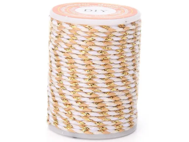 La Petite Epicerie katoenen koord 4 m 1,5 mm wit roze goud