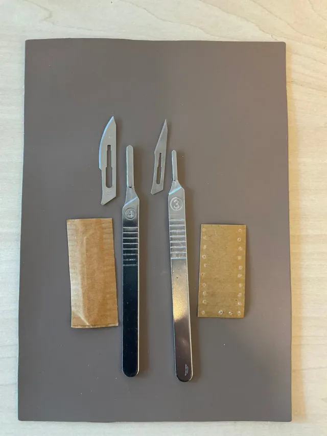 Leather House Scalper Tool Set Nr 3 en 4 ledermesjes
