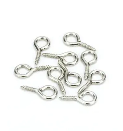 Bijounique Schroefoogjes zilver 11 mm 20 stuks metaal