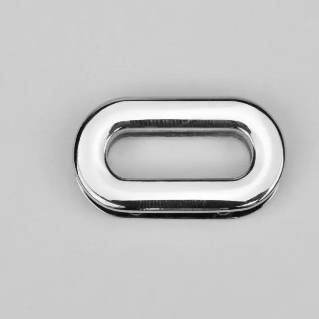 Leather House ovale ring zilver 25 mm met schroeven