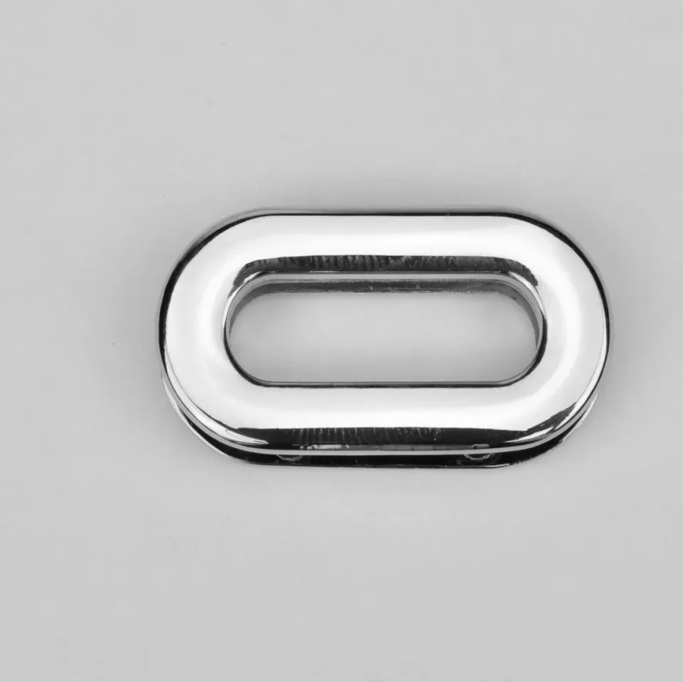 Leather House ovale ring zilver 25 mm met schroeven