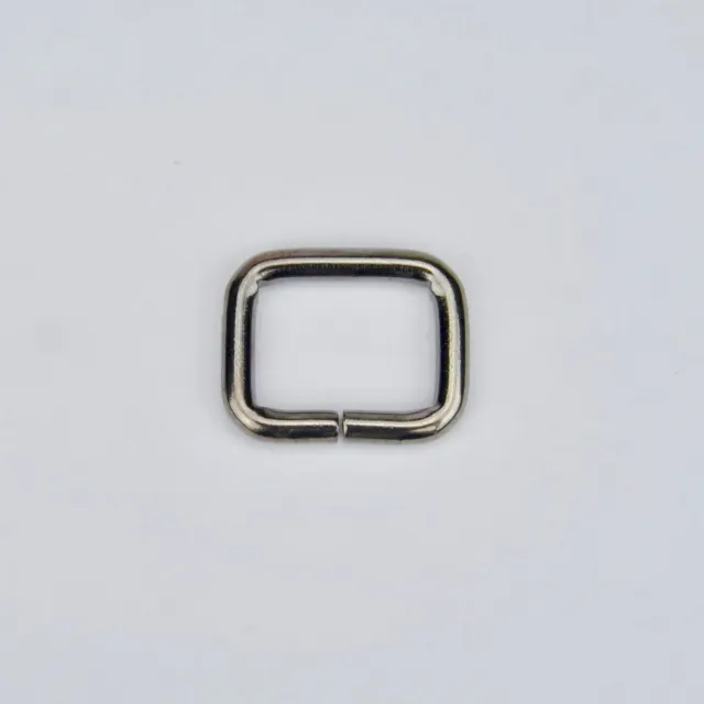 Leather House Rechthoekige Ring Black 20 mm gunmetal