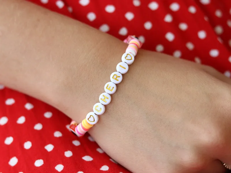 La Petite Epicerie Chéri letterkralen set met harten wit goud