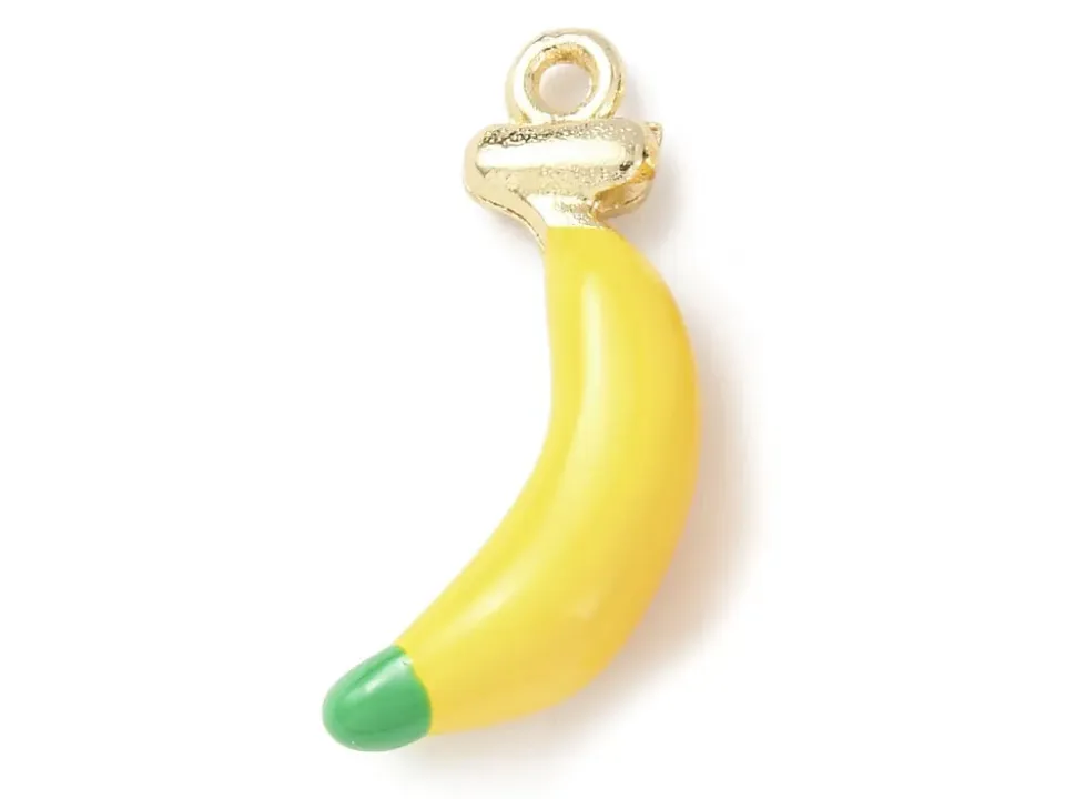 La Petite Epicerie bedel banaan emaille goud 22,5 mm