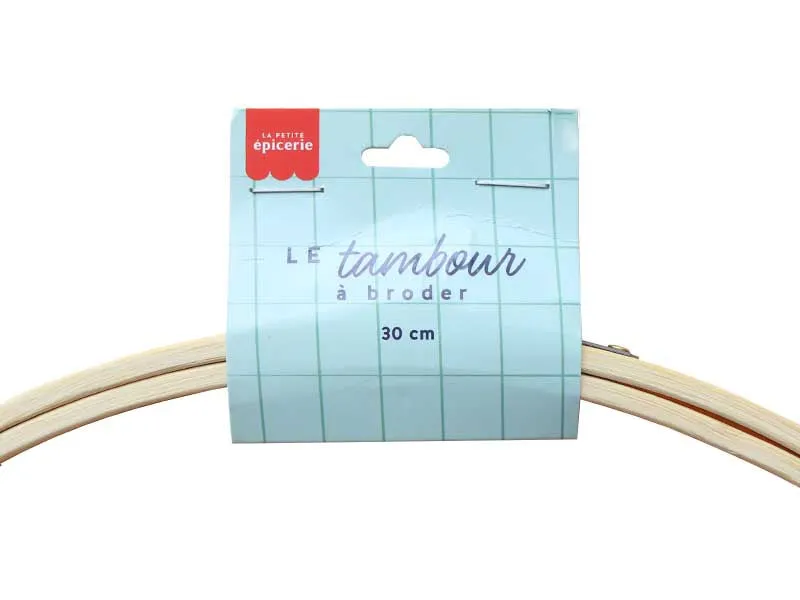 La Petite Epicerie borduurring 30 cm licht beige rond