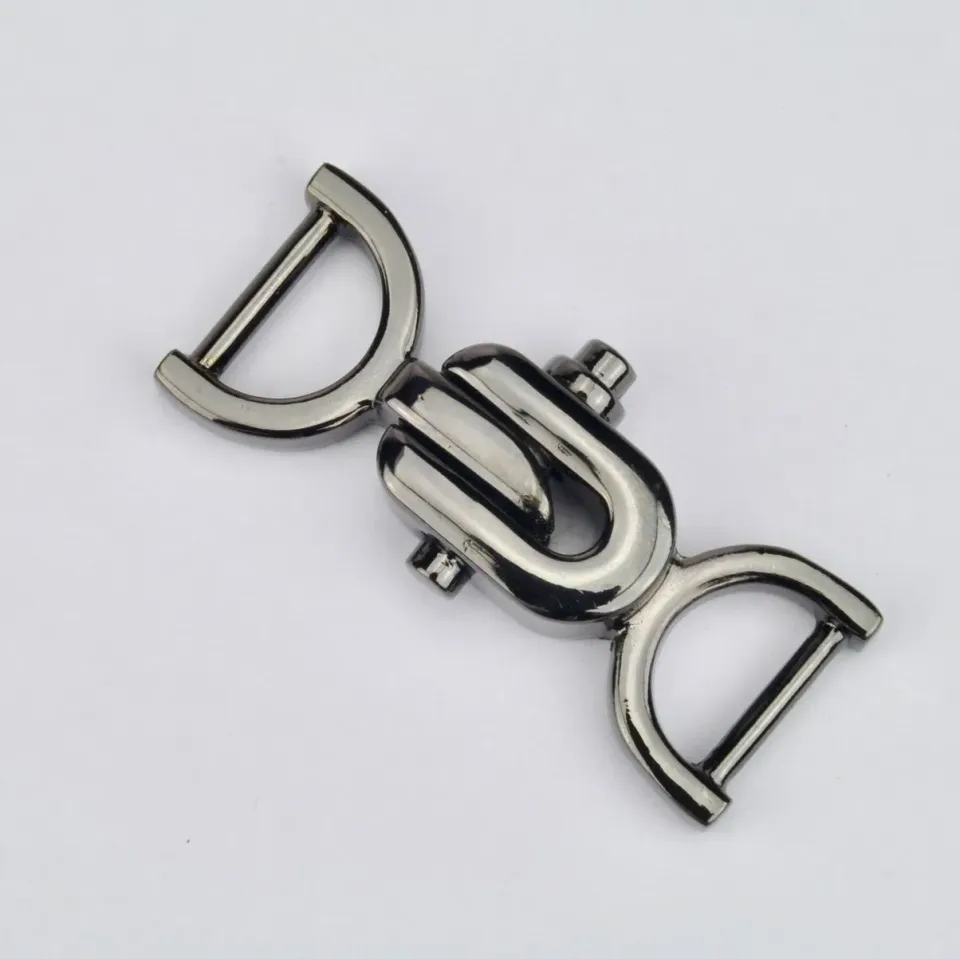 Leather House Handvatbevestiger 14 mm zwart gun metal