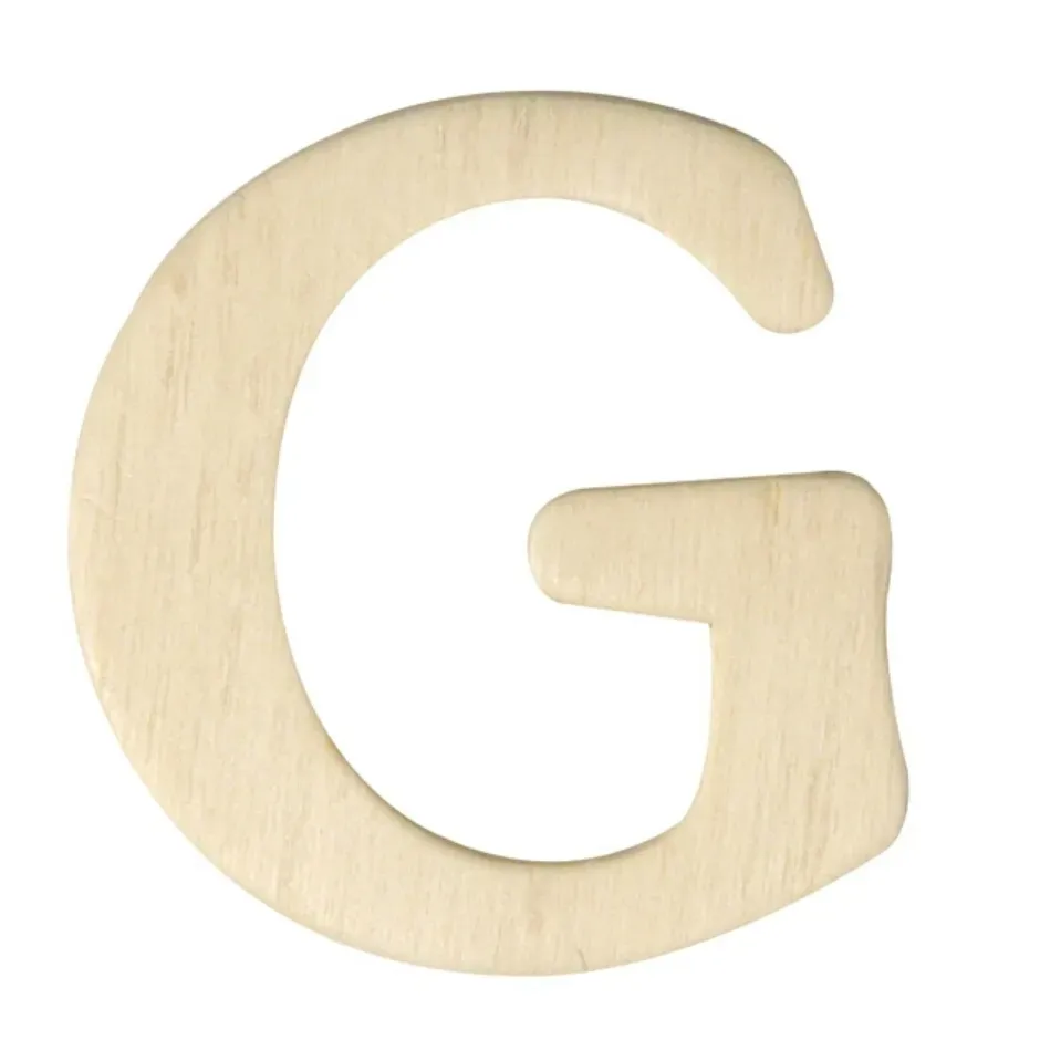 LTC-Leiden houten letter G 4 cm 2 mm per stuk naturel