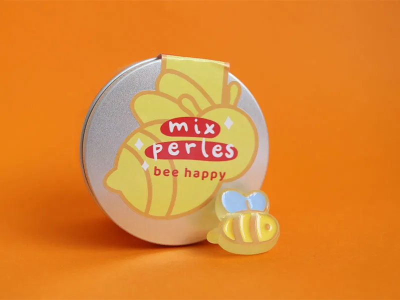 La Petite Epicerie Bee Happy kralenmix geel oranje 80 gram