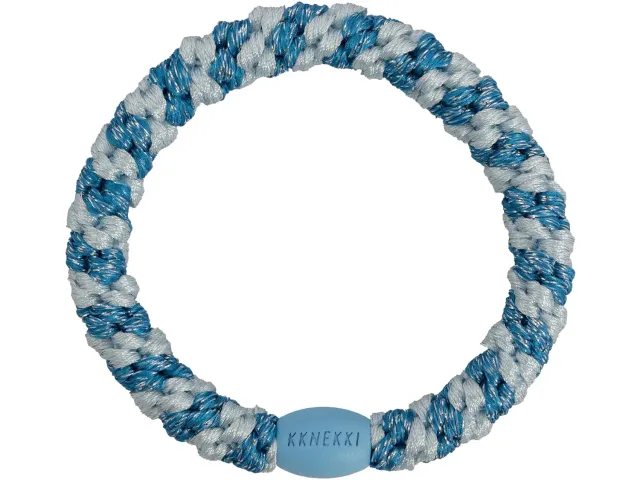 Kknekki Classic haarelastiek blauw glitter gestreept
