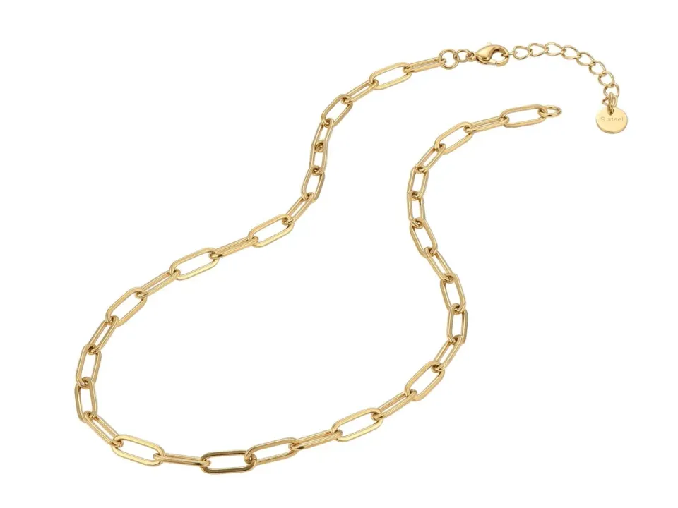 La Petite Epicerie Paperclip ketting goud 41,5 cm RVS
