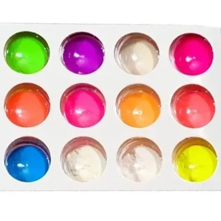 Bijounique Glow in the dark pigment poeder 12 stuks