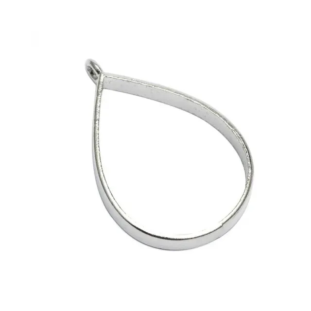 Bijounique Hanger open druppel bedel per stuk resin frame
