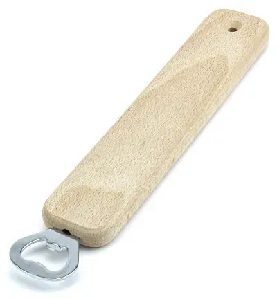 Astrid Brouwers flessenopener recht beukenhout 25 cm