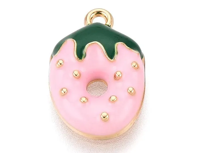 La Petite Epicerie bedel aardbei roze goud 15 mm per stuk