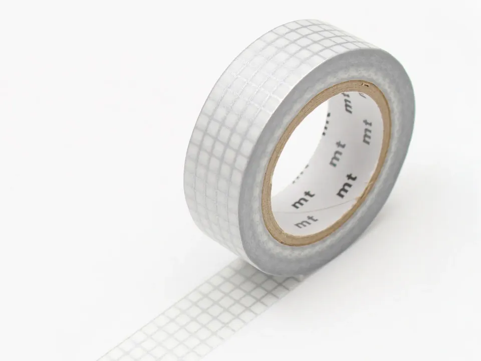 mt Quadrillé argenté washitape zilver ruitjes 15 mm