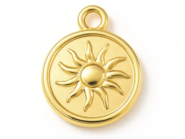 La Petite Epicerie hanger zon rond goud 15,5 mm per stuk